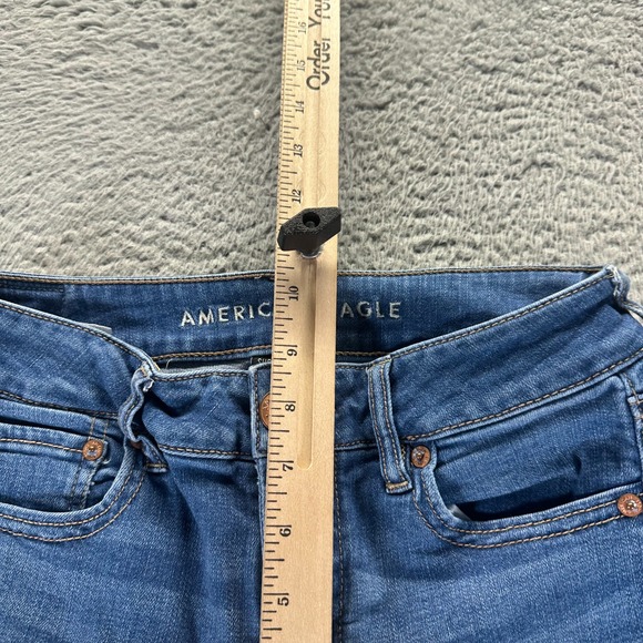 American Eagle Outfitters Favorite Jeans Womens 0 Blue Denim Boyfriend Stretch - Picture 3 of 12